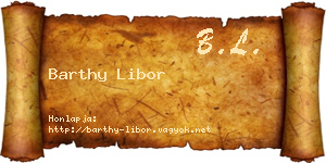 Barthy Libor névjegykártya